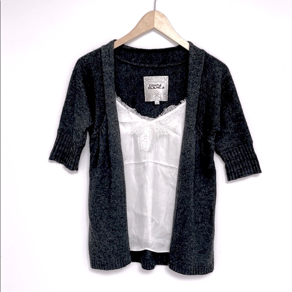 Open Front Grey Cardigan XS